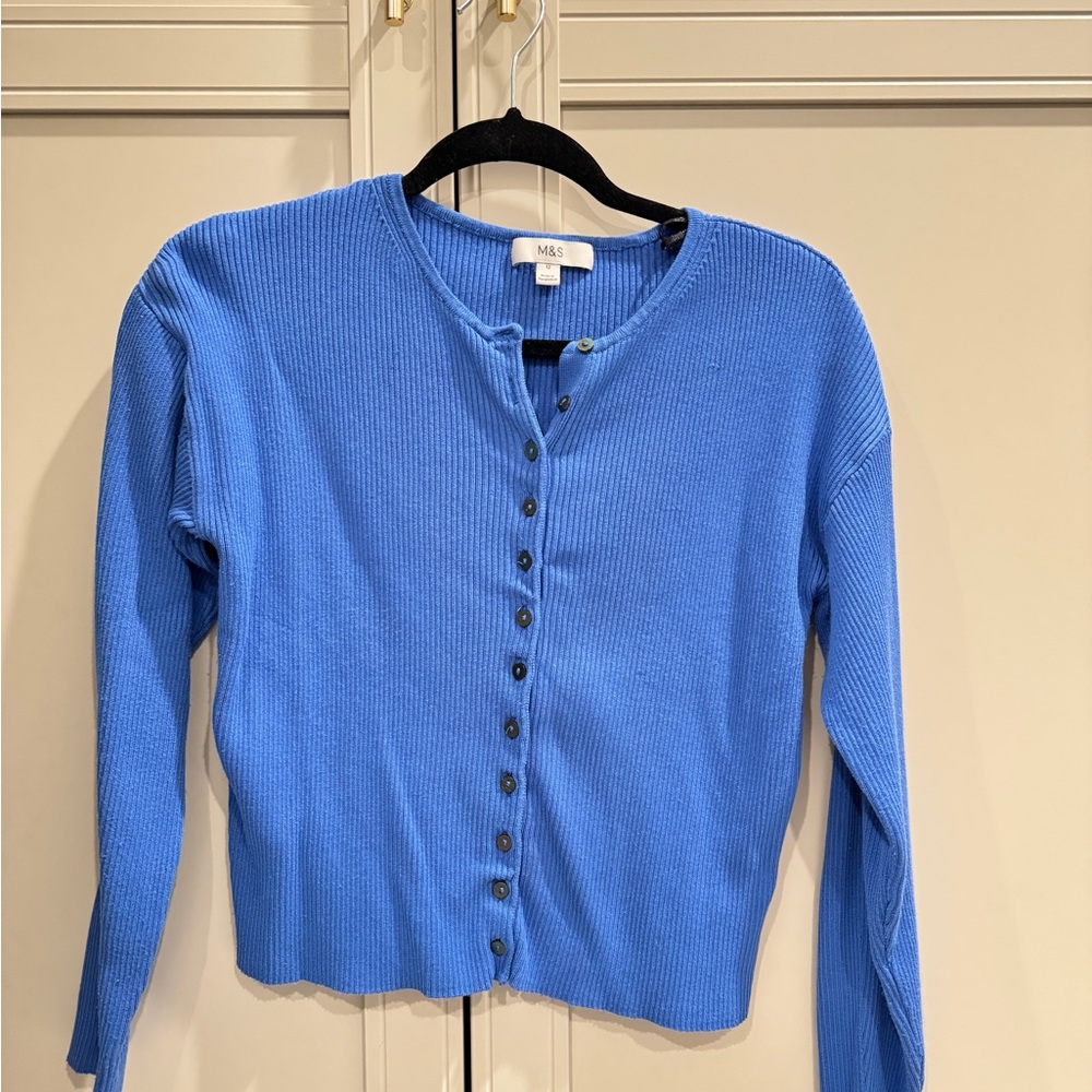 Marks & Spencer Blue Button-Up Cardigan